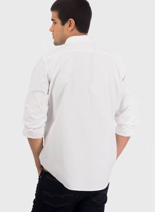 پیراهن اسلیم فیت مردانه سفید برند american eagle مدل 8616