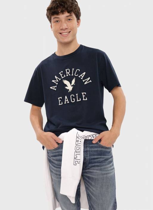 تیشرت مردانه سرمه ای برند american eagle مدل 8715