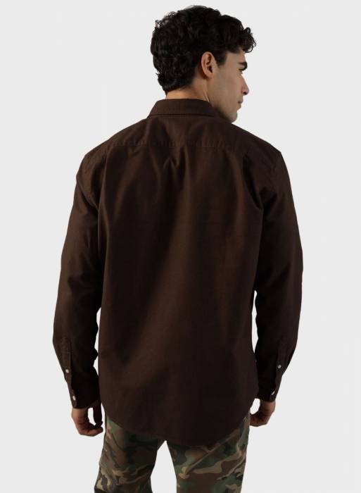 پیراهن اسلیم فیت مردانه قهوه ای برند american eagle مدل 9551