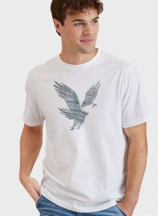 تیشرت مردانه سفید برند american eagle مدل 0290
