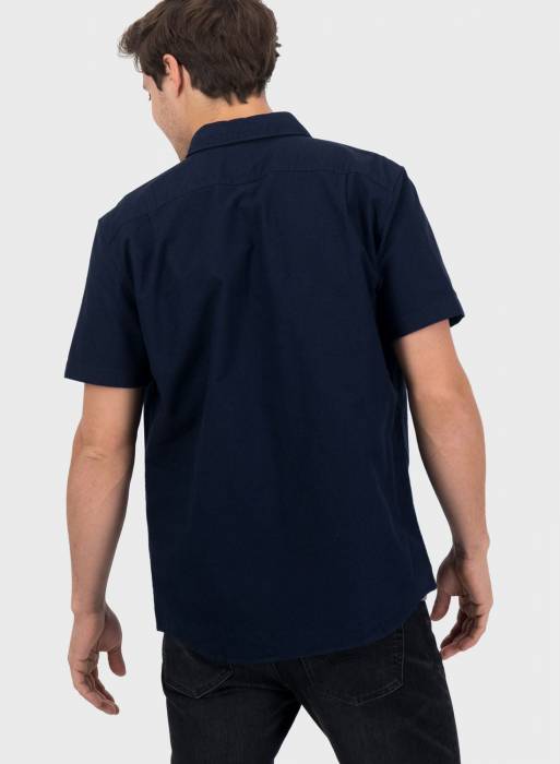 پیراهن مردانه آبی سرمه ای برند american eagle مدل 0310