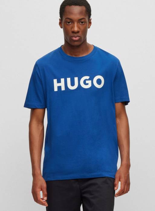 تیشرت مردانه هوگو آبی مدل 0350