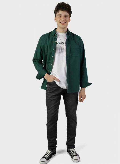 پیراهن کلاسیک مردانه سبز برند american eagle مدل 0406