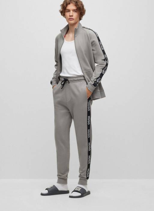 دمپایی رسمی مردانه هوگو طوسی خاکستری مدل 0720