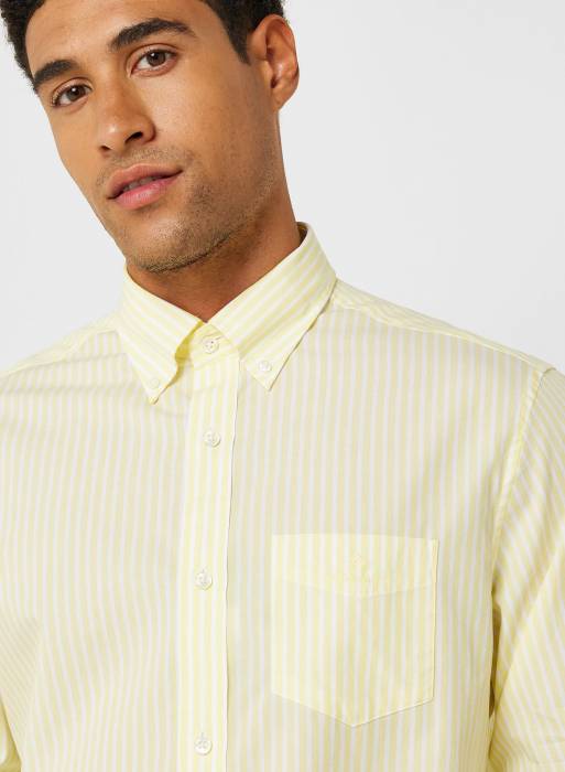 پیراهن مردانه گنت زرد مدل 2536