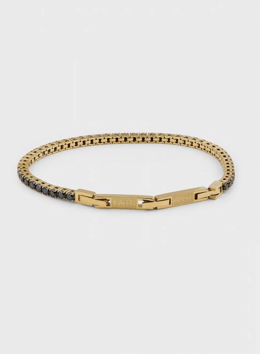 دستبند مردانه گس مشکی طلایی مدل 2606