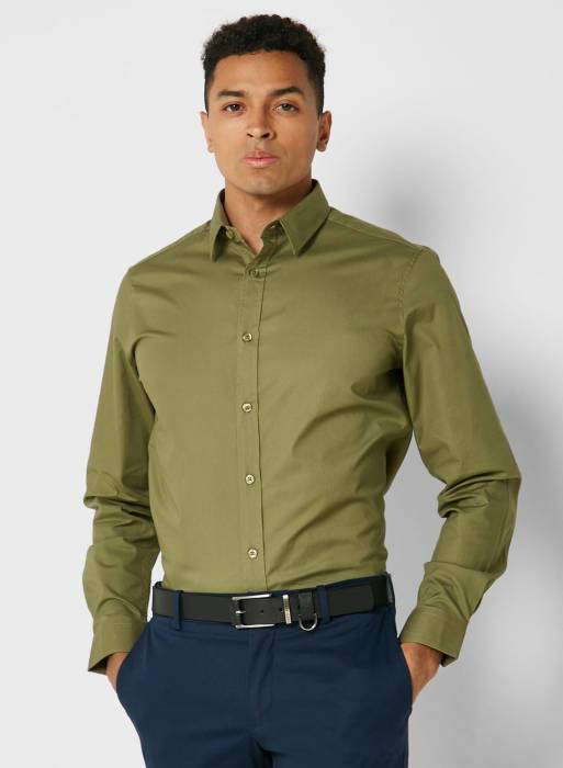 پیراهن مردانه سبز برند robert wood