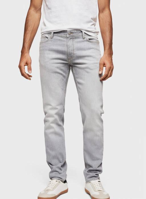 شلوار جین مردانه مانگو طوسی خاکستری مدل 6407