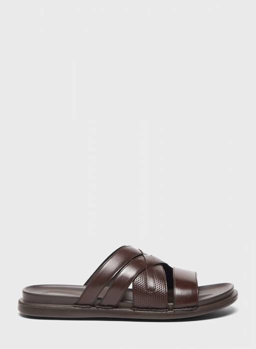 کفش صندل مردانه قهوه ای برند shoexpress