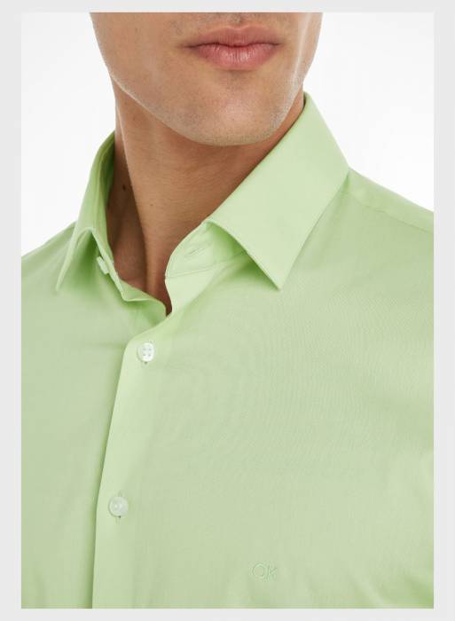 پیراهن اسلیم فیت مردانه کلوین کلاین سبز مدل 9909