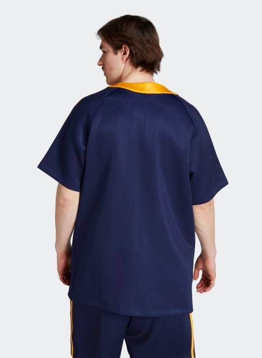 پیراهن آستین کوتاه کلاسیک مردانه آدیداس آبی مدل 1211