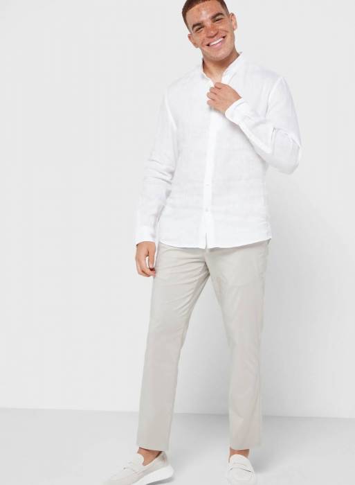 پیراهن مردانه مانگو سفید مدل 1212