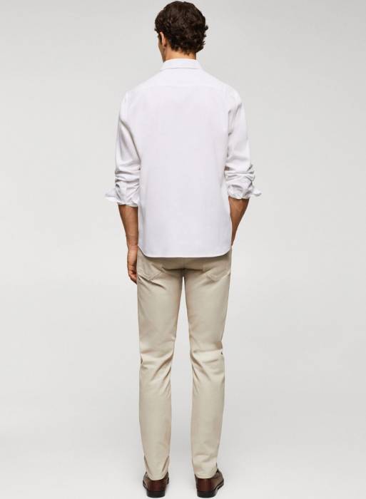 پیراهن مردانه مانگو سفید مدل 1273