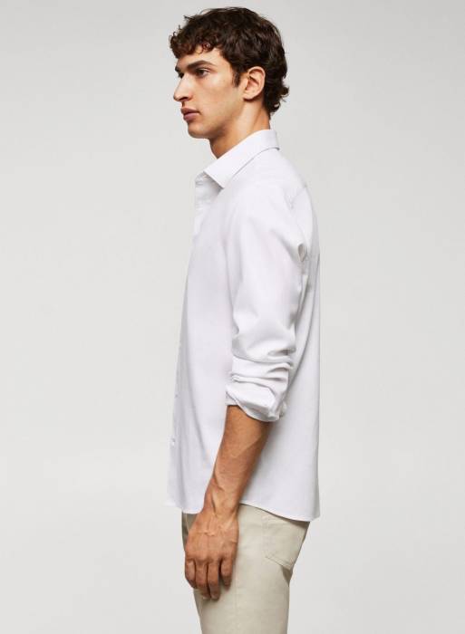 پیراهن مردانه مانگو سفید مدل 1273