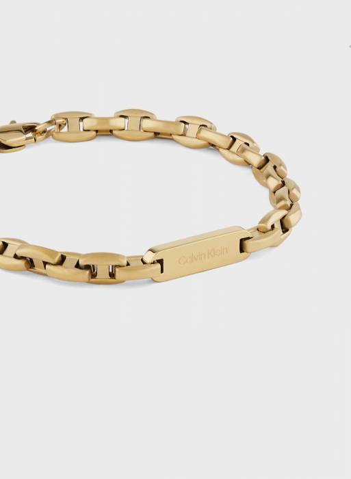 دستبند مردانه کلوین کلاین طلایی مدل 1327