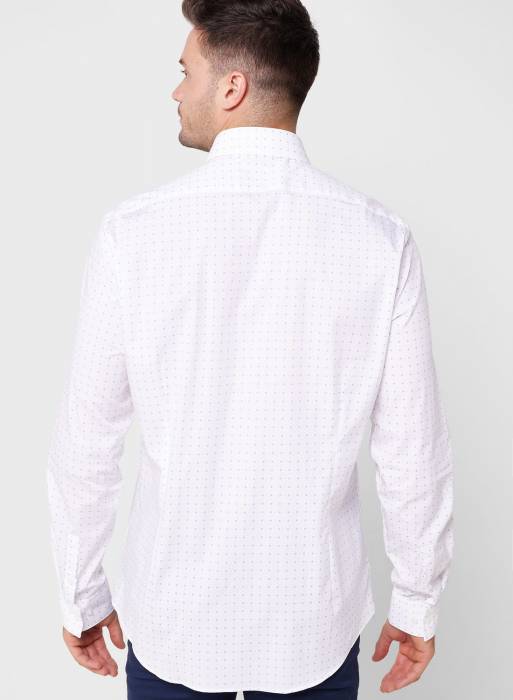 پیراهن اسلیم فیت مردانه کلوین کلاین سفید مدل 1480