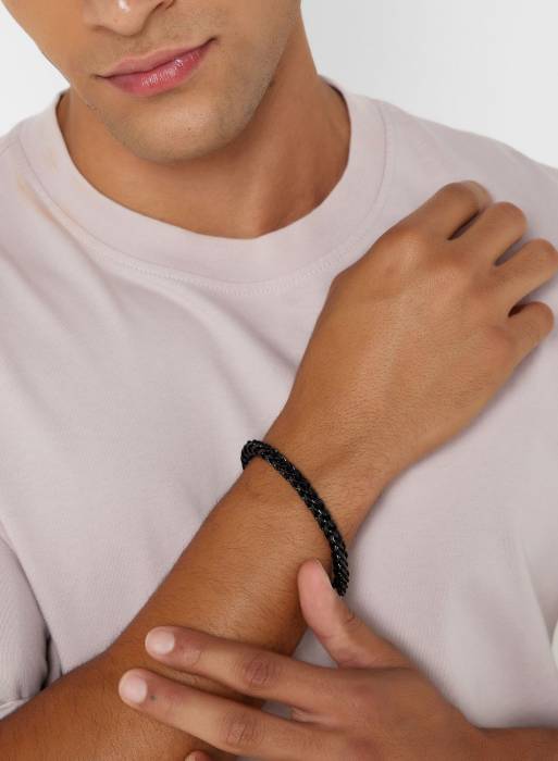 دستبند مردانه تامی هیلفیگر مشکی مدل 2553