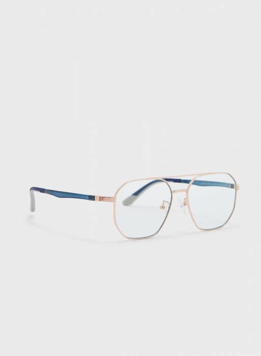 عینک آفتابی مردانه آبی طلایی رز برند robert wood