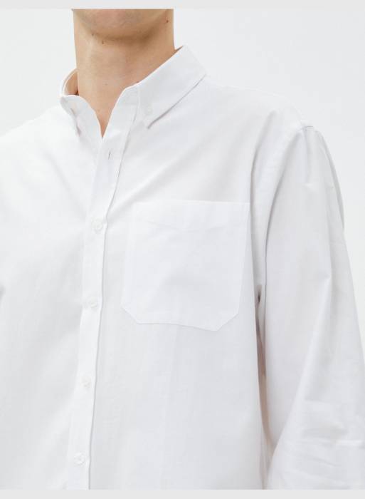 پیراهن کلاسیک مردانه کوتون سفید مدل 3229