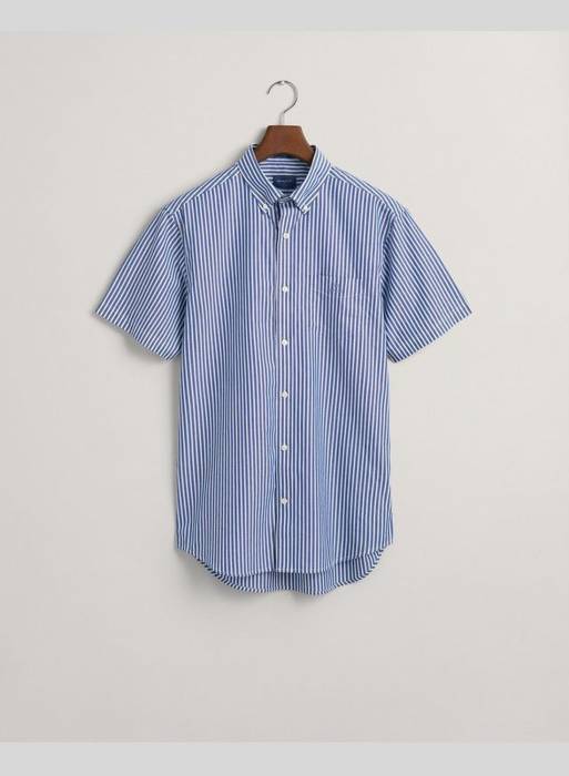 پیراهن آستین کوتاه مردانه گنت آبی مدل 3698