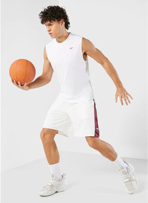 شورت ورزشی بسکتبال مردانه ریباک سفید مدل 4020