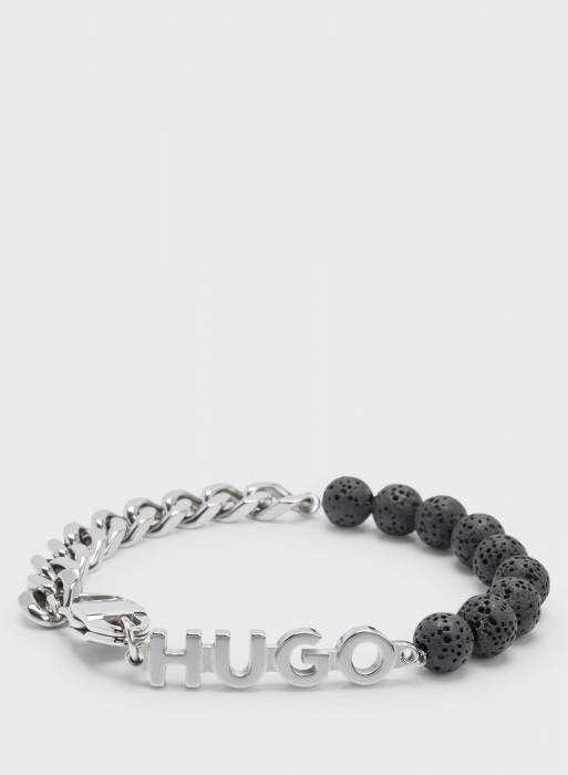 دستبند مردانه هوگو نقره ای مدل 4240