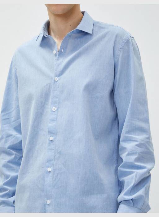 پیراهن اسلیم فیت مردانه کوتون آبی مدل 4311