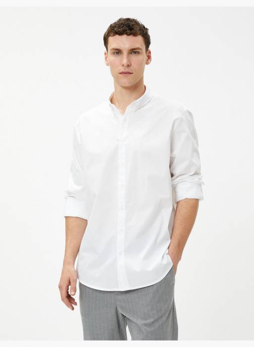 پیراهن کلاسیک مردانه کوتون سفید مدل 4828