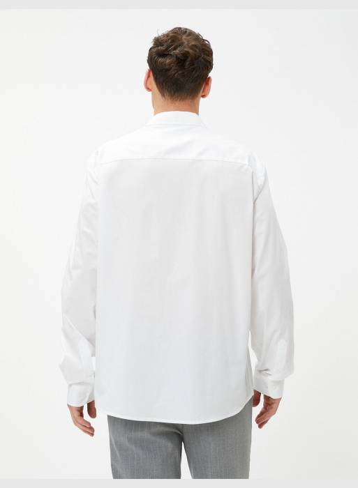 پیراهن کلاسیک مردانه کوتون سفید مدل 4828
