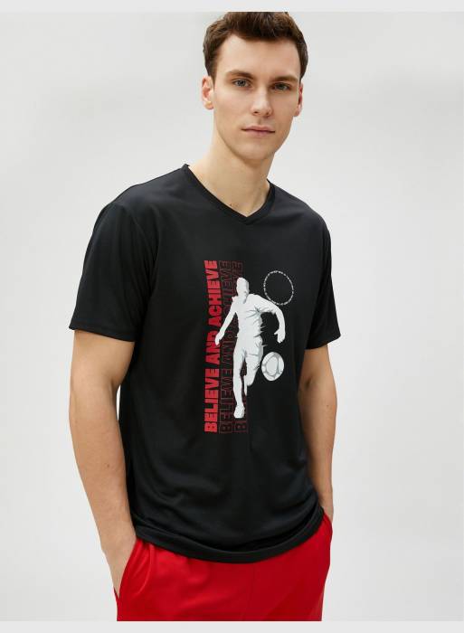 تیشرت آستین کوتاه ورزشی بسکتبال مردانه کوتون مشکی مدل 5191