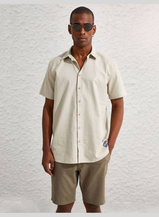 پیراهن آستین کوتاه مردانه کوتون آبی مدل 6243