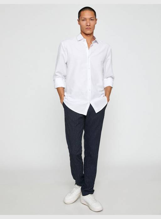 پیراهن کلاسیک مردانه کوتون سفید مدل 7567