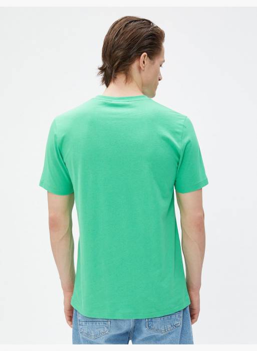 تیشرت آستین کوتاه اسلیم فیت مردانه کوتون سبز مدل 7910
