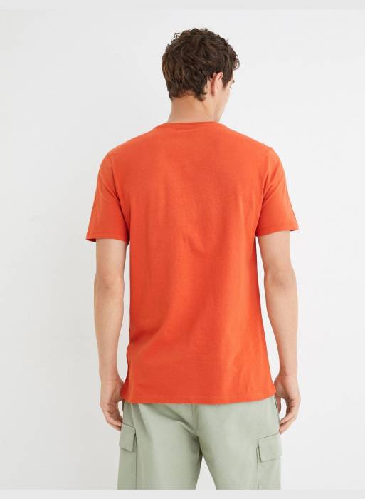 تیشرت آستین کوتاه مردانه کوتون نارنجی مدل 7923