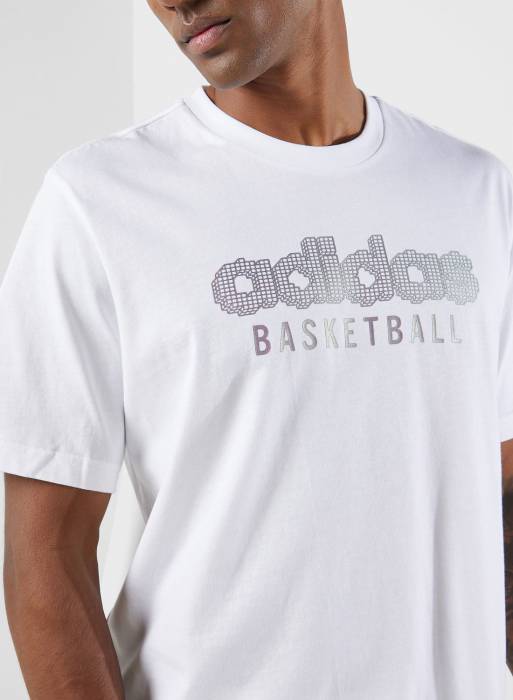 تیشرت ورزشی بسکتبال مردانه آدیداس سفید مدل 8382