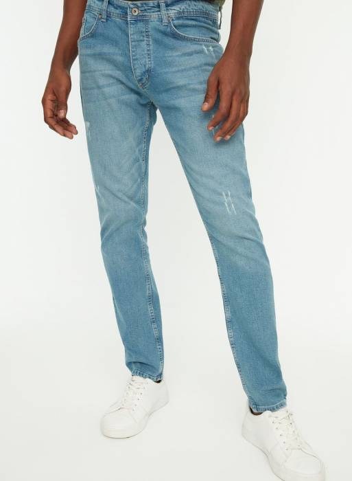 شلوار جین مردانه ترندیول آبی مدل 9298
