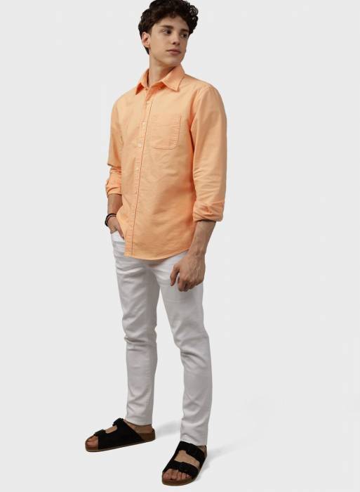 پیراهن مردانه نارنجی برند american eagle مدل 9445