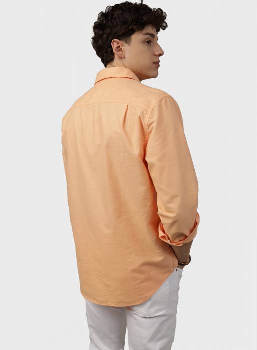 پیراهن مردانه نارنجی برند american eagle مدل 9445