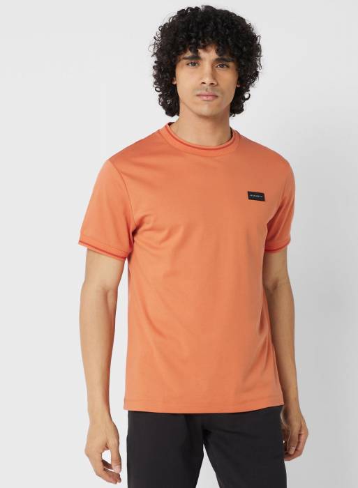 تیشرت مردانه هاکت نارنجی مدل 0104