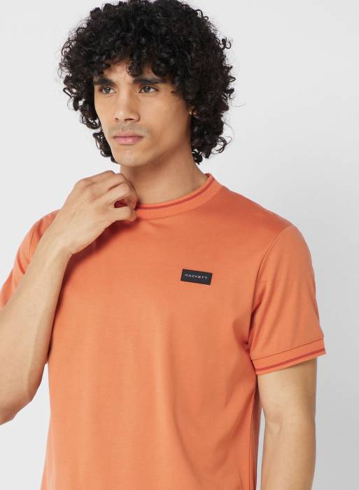 تیشرت مردانه هاکت نارنجی مدل 0104