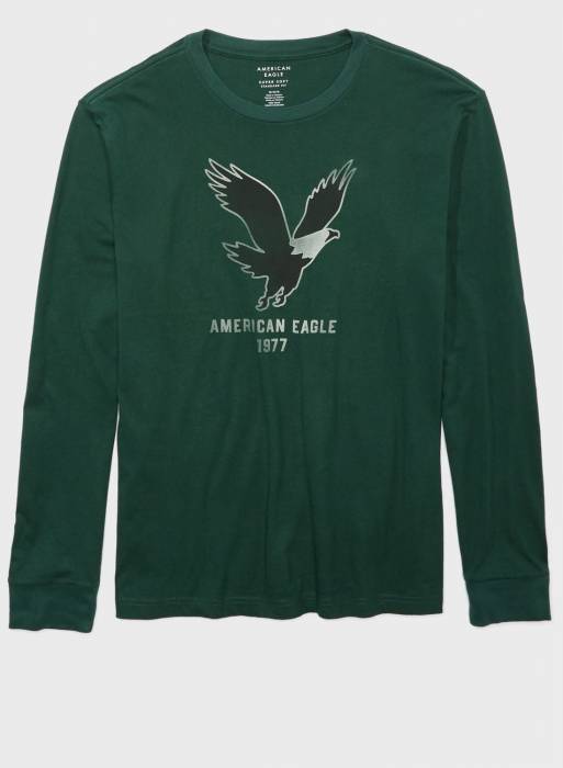 تیشرت مردانه سبز برند american eagle مدل 0107