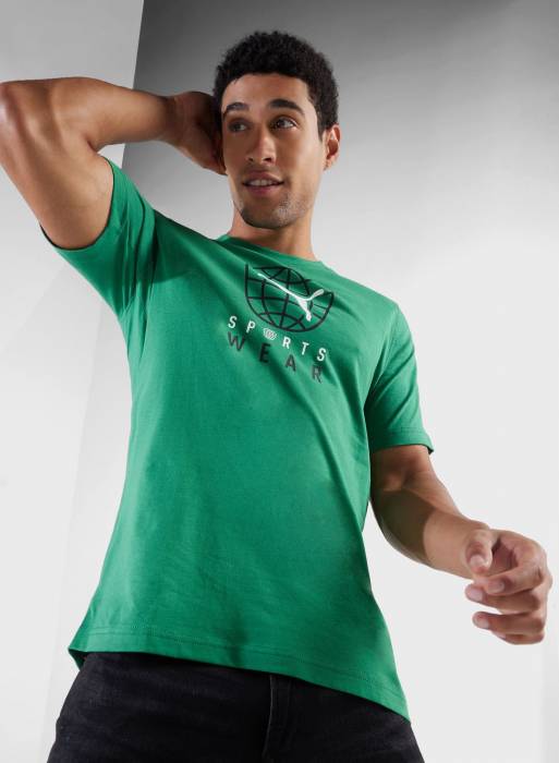 تیشرت ورزشی مردانه پوما سبز مدل 0121