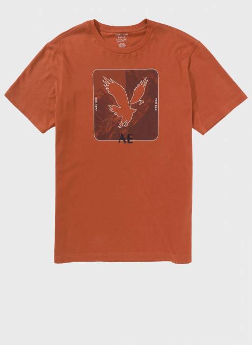تیشرت مردانه نارنجی برند american eagle مدل 0128