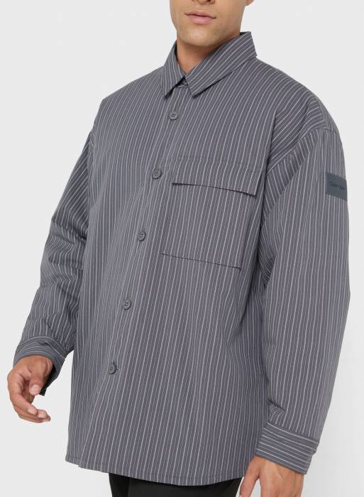 پیراهن مردانه کلوین کلاین طوسی خاکستری مدل 0518
