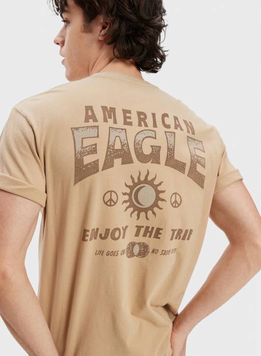 تیشرت مردانه قهوه ای برند american eagle مدل 1487