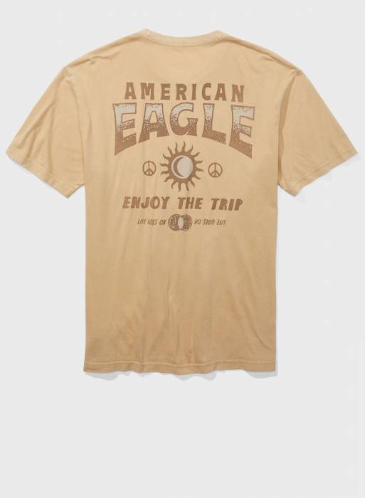 تیشرت مردانه قهوه ای برند american eagle مدل 1487