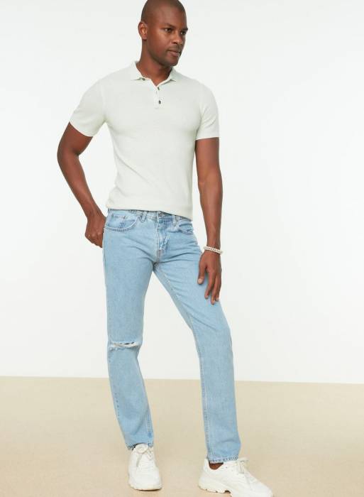شلوار جین مردانه ترندیول آبی مدل 2246