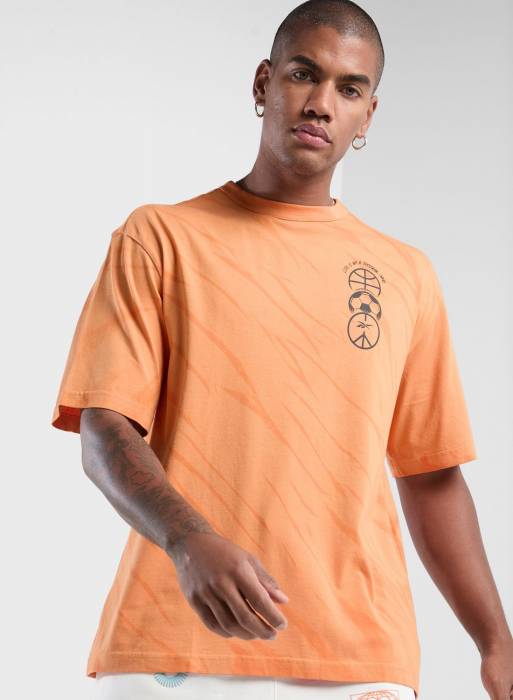 تیشرت کلاسیک مردانه ریباک نارنجی مدل 2520