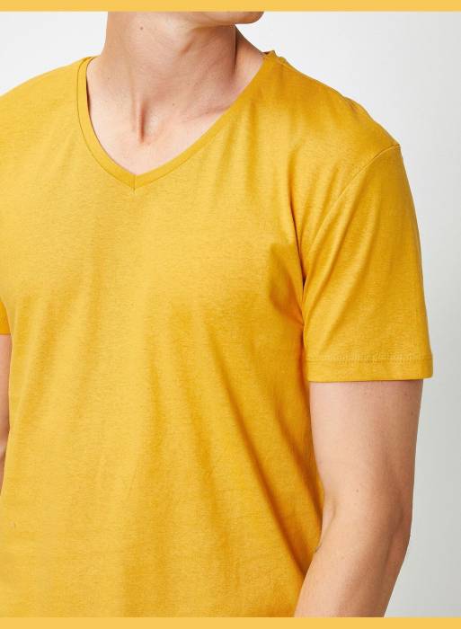 تیشرت آستین کوتاه مردانه کوتون زرد مدل 2525