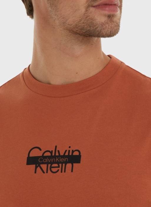 تیشرت مردانه کلوین کلاین نارنجی مدل 3680